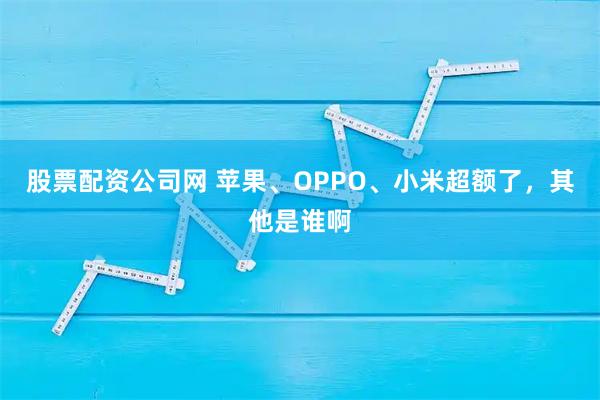 股票配资公司网 苹果、OPPO、小米超额了，其他是谁啊
